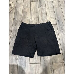 PRO SERIES Men's Black Flat Front Cargo Shorts Size 40 Polyester Golf Casual